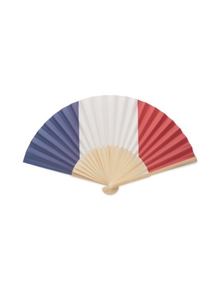 Éventail publicitaire avec motif drapeau. - Éventail personnalisé