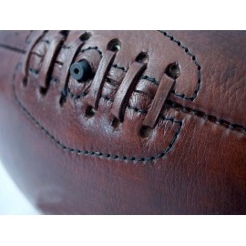 55-128 Ballon de rugby vintage cuir patiné personnalisé