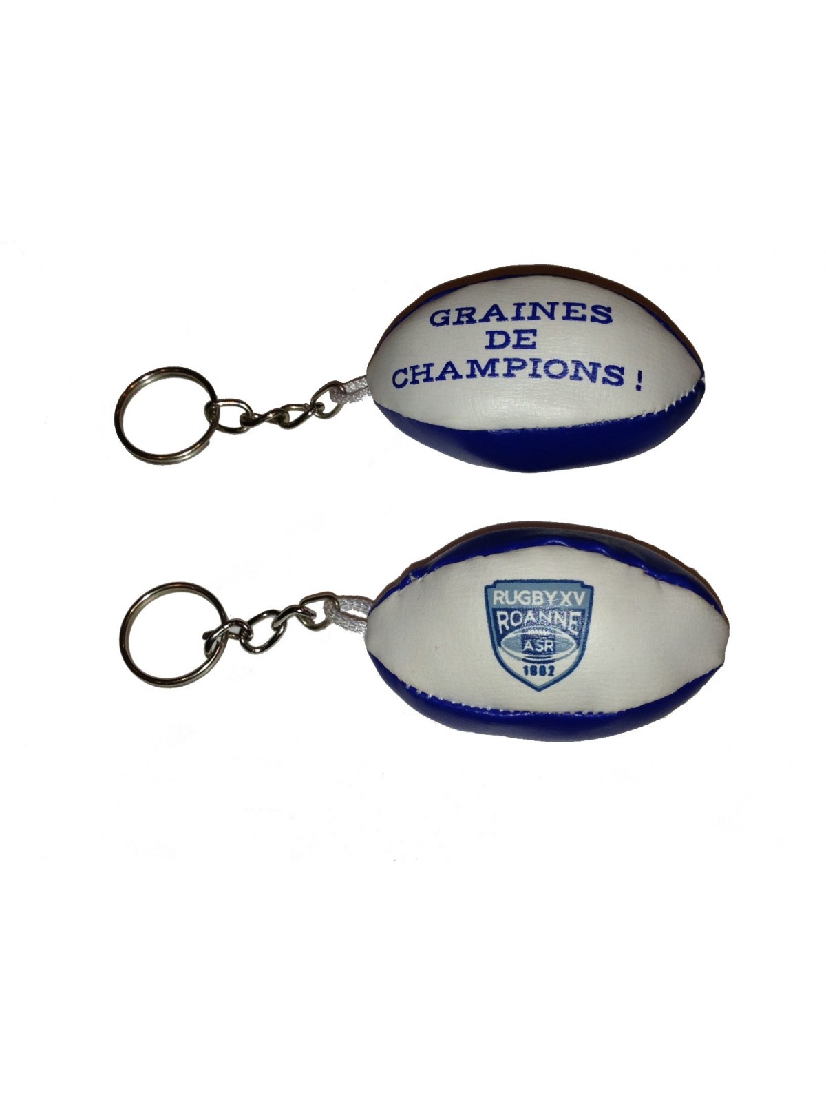89-002 Porte-clé mini rugby en cuir  personnalisé