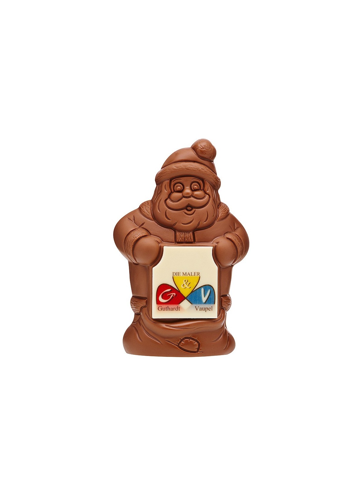 64-107 Père Noël avec pancarte en chocolat  personnalisé