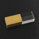 14-144 Clé USB transparente bouchon en bois  personnalisé