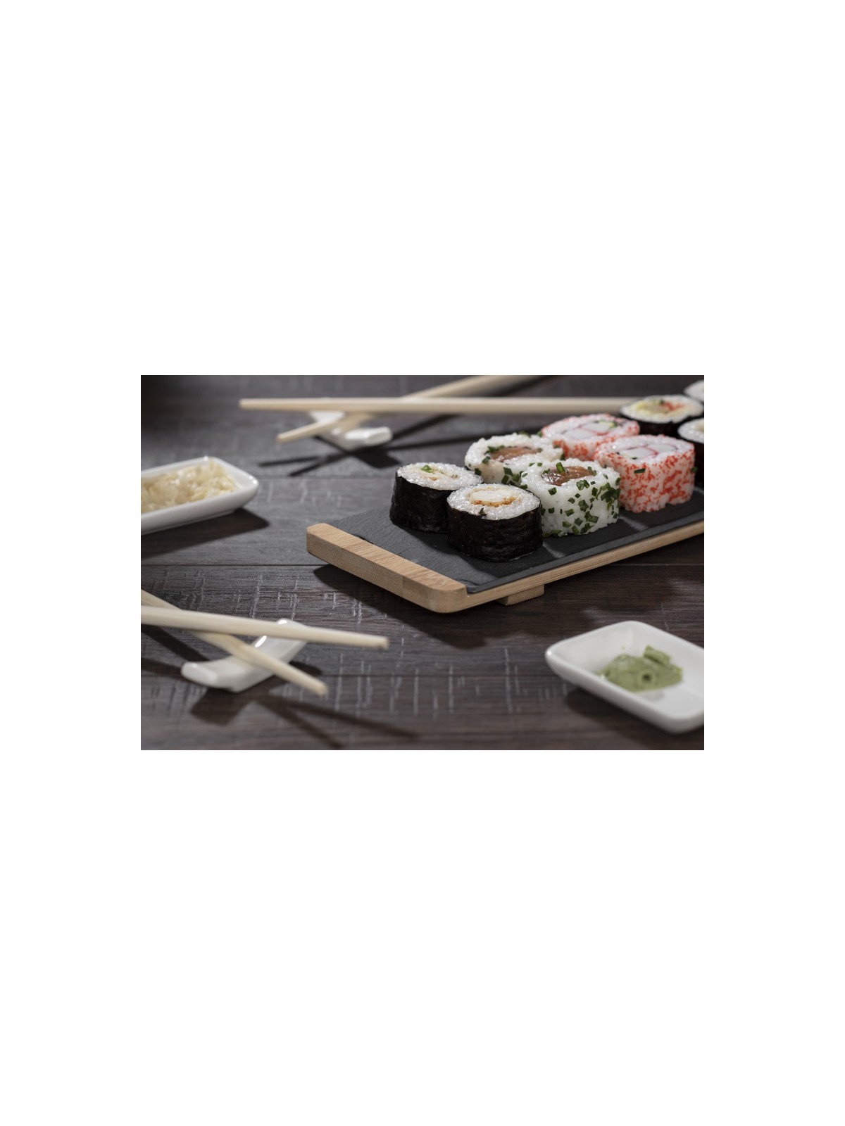 25-017 Set à sushi publicitaire en bambou personnalisé