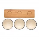 56-204 Set de 3 bols avec plateau en bambou personnalisé