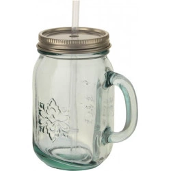 29-295 Mug en verre recyclé avec paille personnalisé