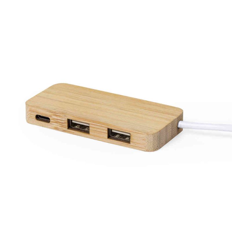Port USB publicitaire en bambou - Câbles USB sur mesure