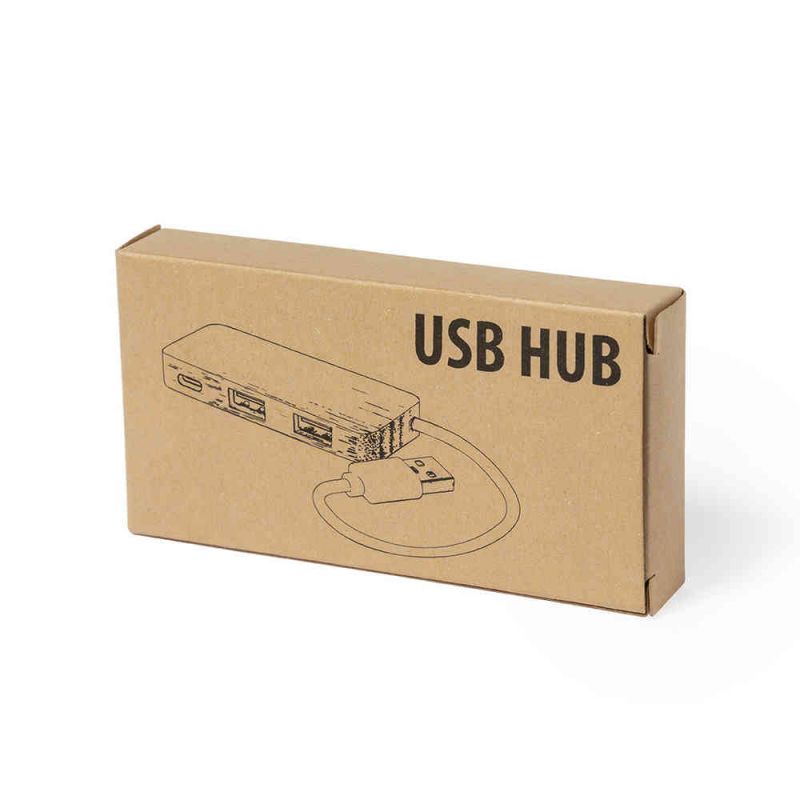 Port USB publicitaire en bambou - Câbles USB - objets publicitaires
