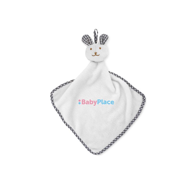Serviette-peluche lapin pour bébé - Peluches personnalisé