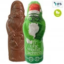 Père Noël au chocolat Vegan publicitaire