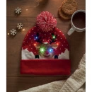Bonnet de Noël tricoté avec LED publicitaire
